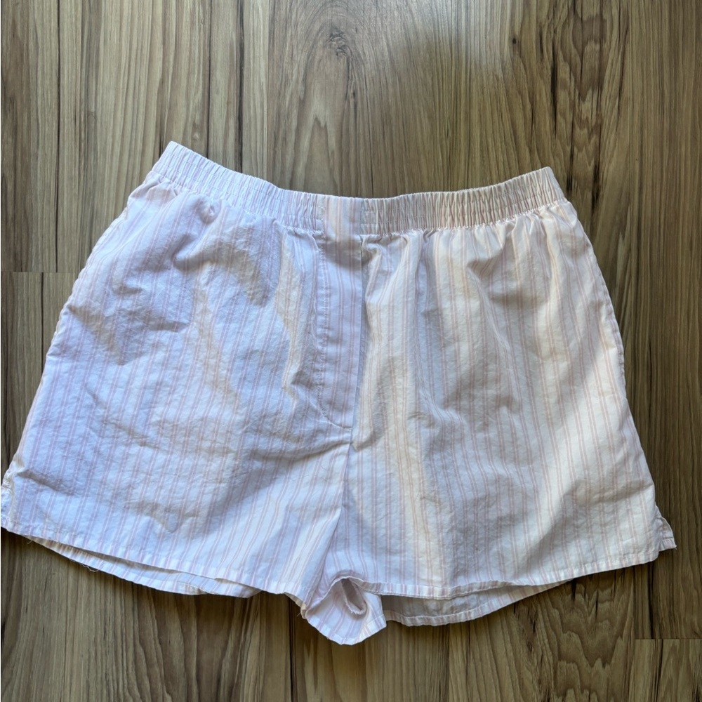 Aritzia Pink Striped Shorts